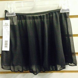 2 Pack Body Wrappers BW298 Women's XS/S Black Chiffon Pull-On Skirt